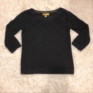 Princess Vera‎ Wang Quilted 3/4 Sleeve Shirt Black XS